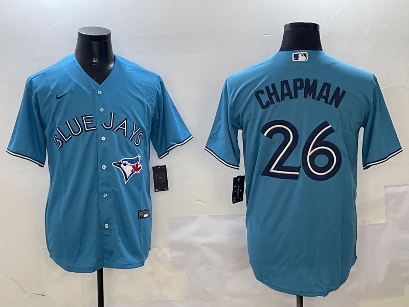 Men Toronto Blue Jays #26 Chapman Light Blue White Game 2025 Nike MLB Jersey style 1